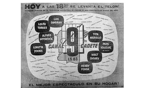 inaguración de Canal 9 en 1960